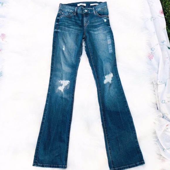 guess tailored mini bootcut jeans